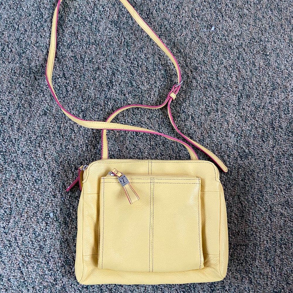 Tignanello Yellow Crossbody Purse